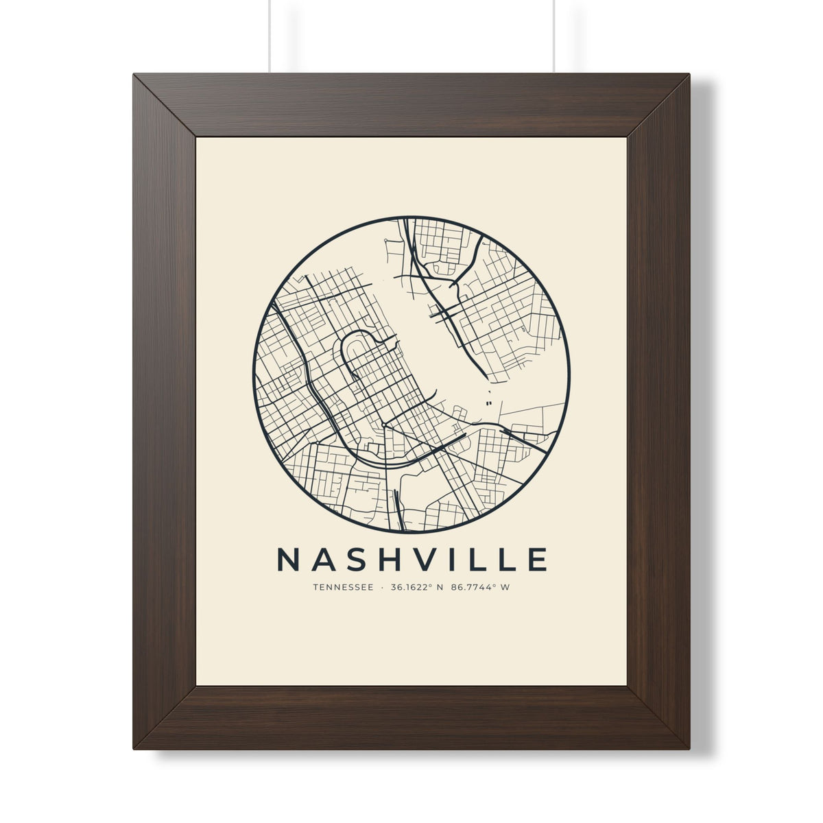 Nashville Street Map Framed Print