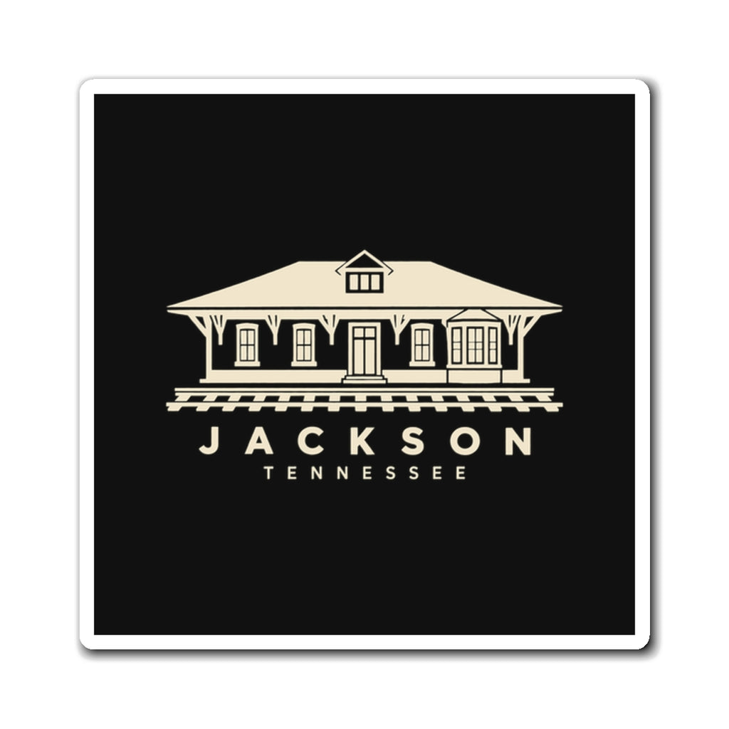 Jackson Train Depot Magnet (Black)