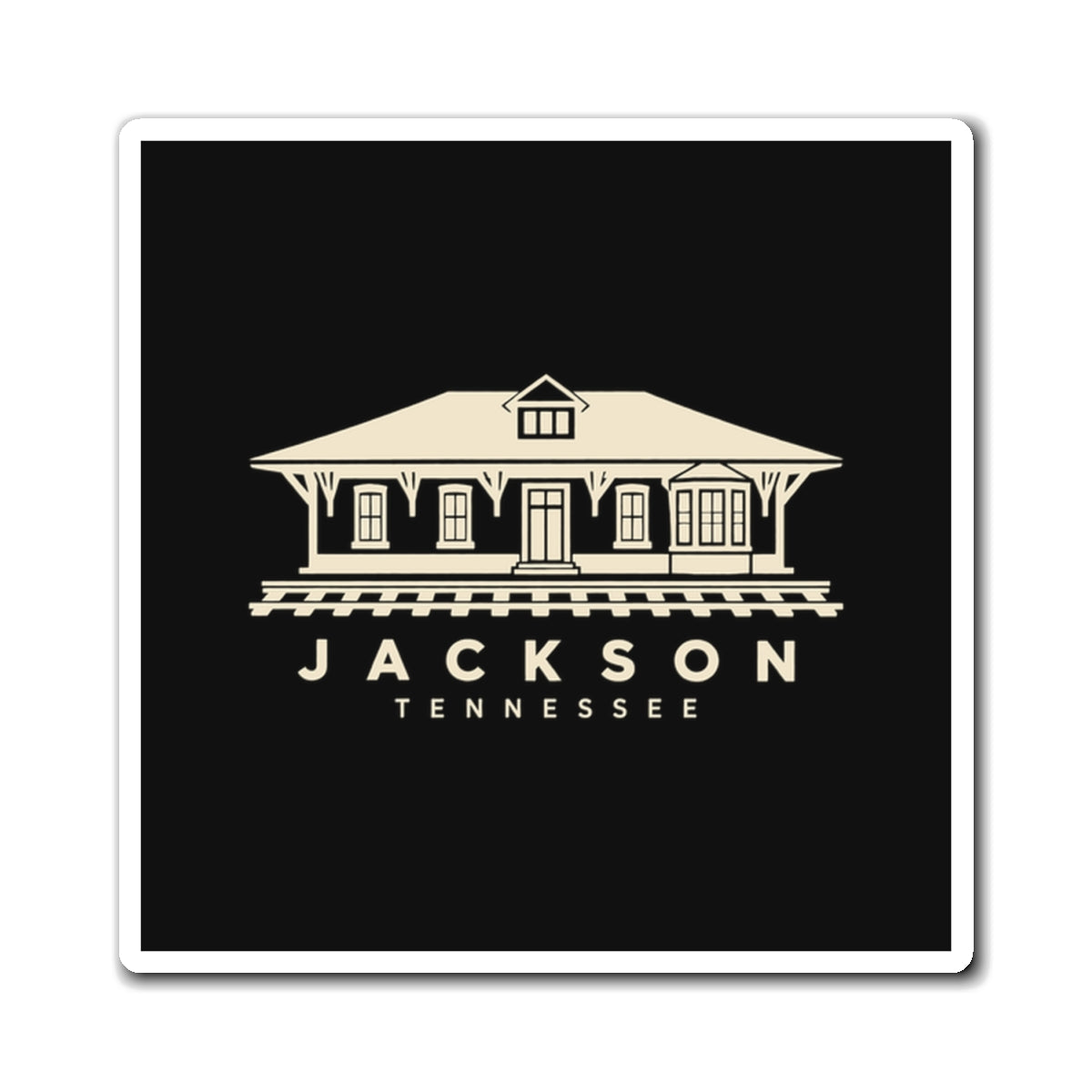 Jackson Train Depot Magnet (Black)
