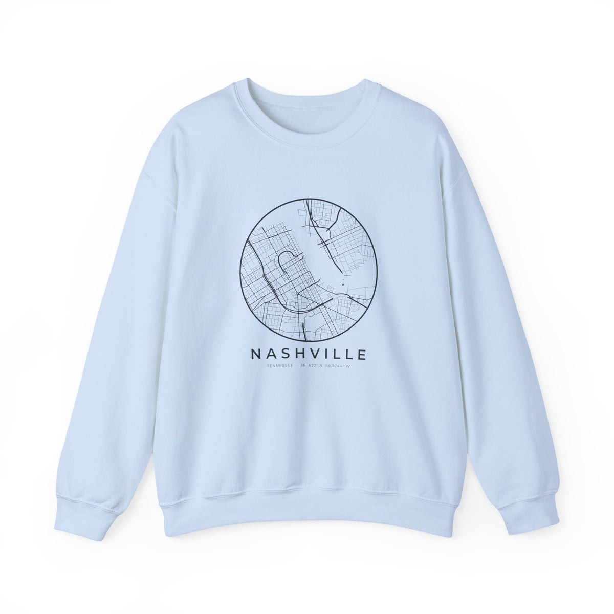 Nashville Street Map Crewneck Sweatshirt