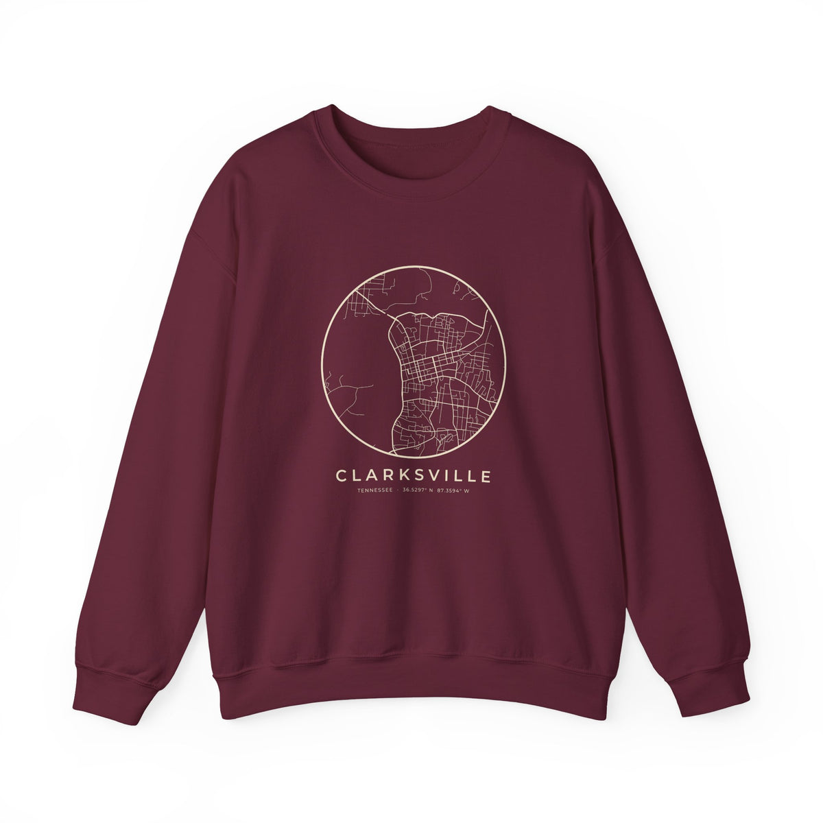 Clarksville Street Map Crewneck Sweatshirt