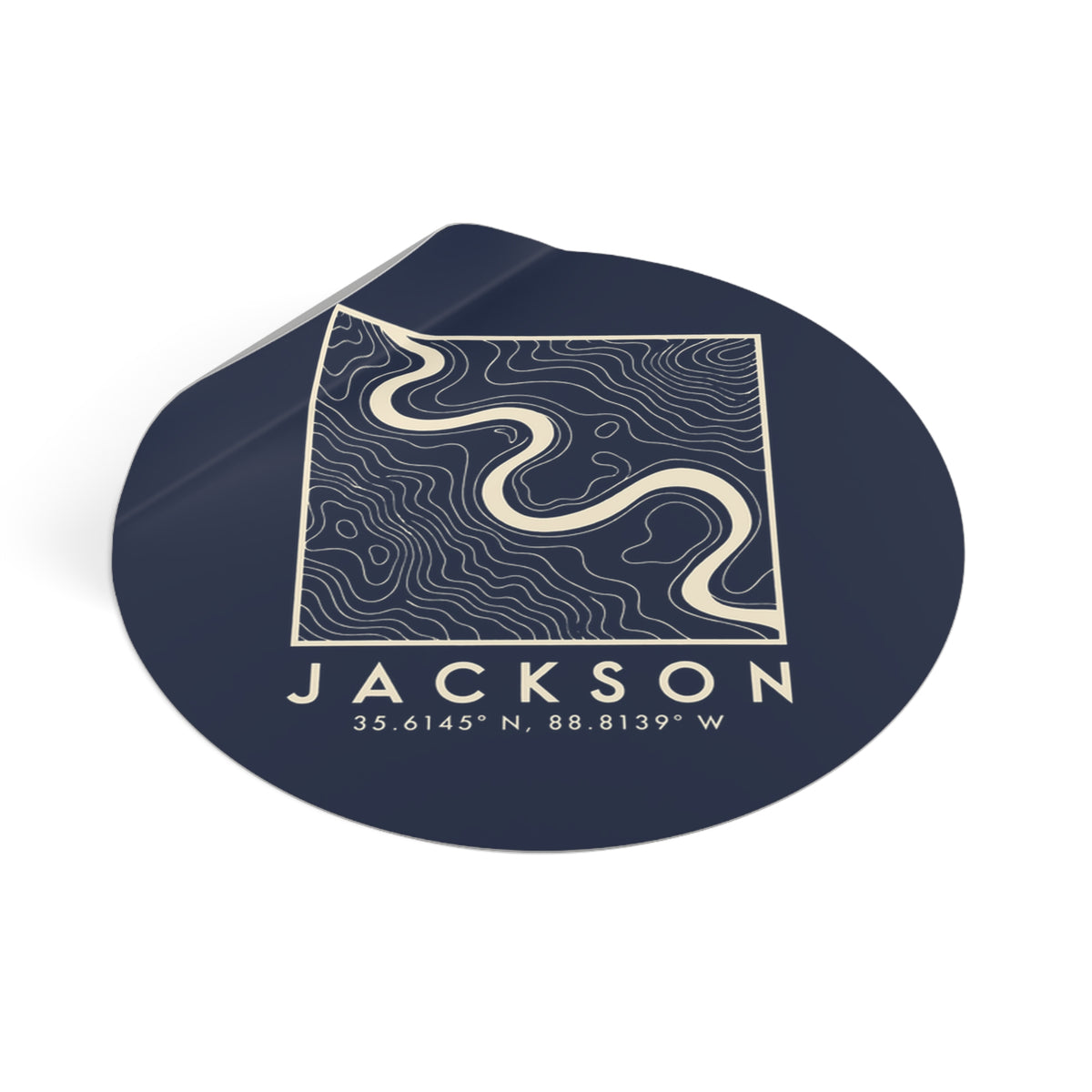 Jackson Topo Map Sticker (Navy)