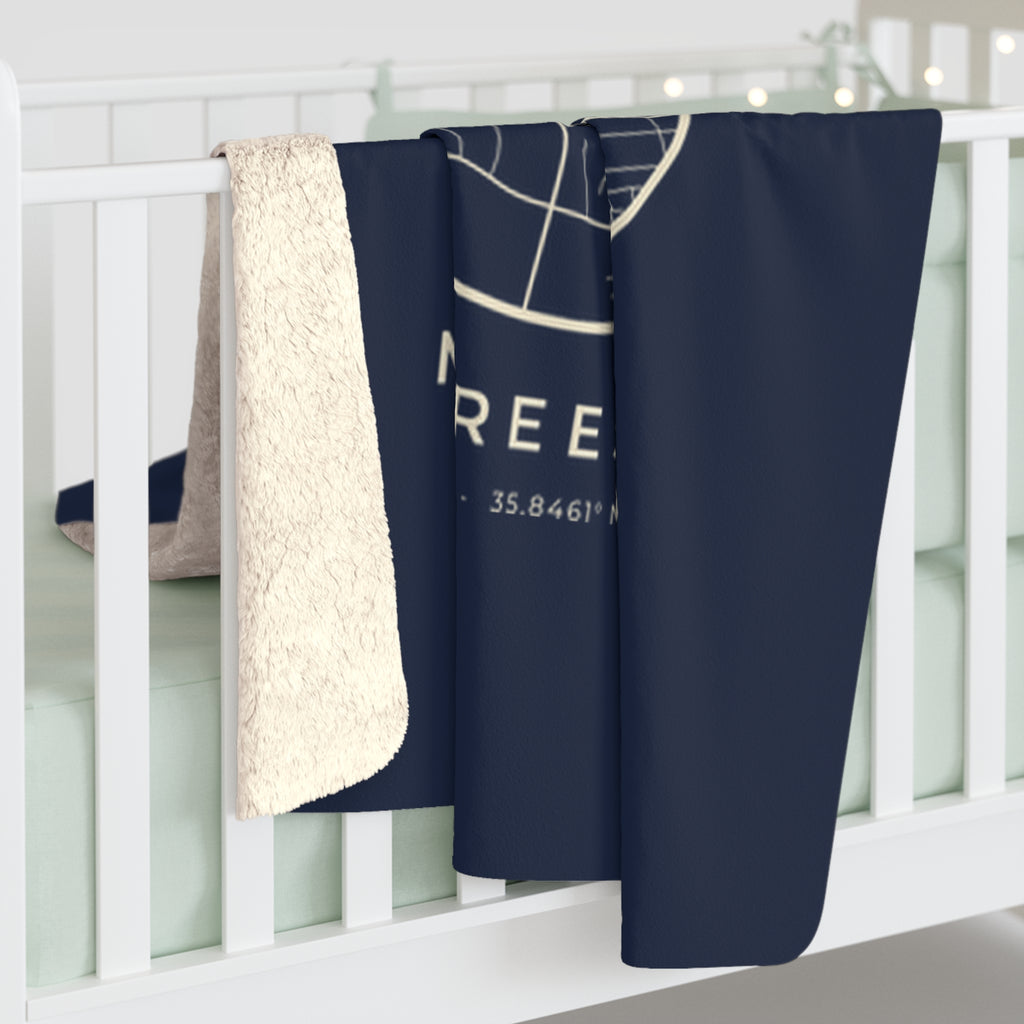 Murfreesboro Street Map Sherpa Blanket (Navy)