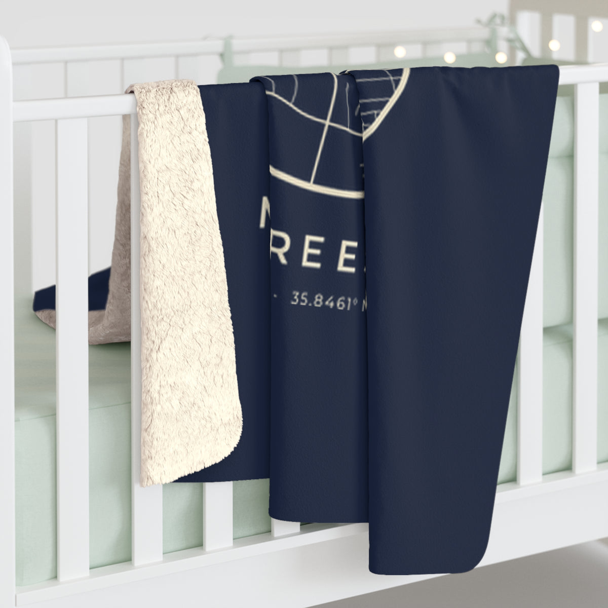 Murfreesboro Street Map Sherpa Blanket (Navy)