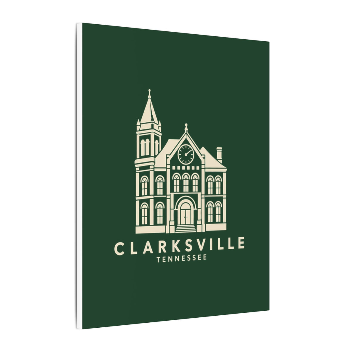 Clarksville Customs House Canvas Print (Forest Green)