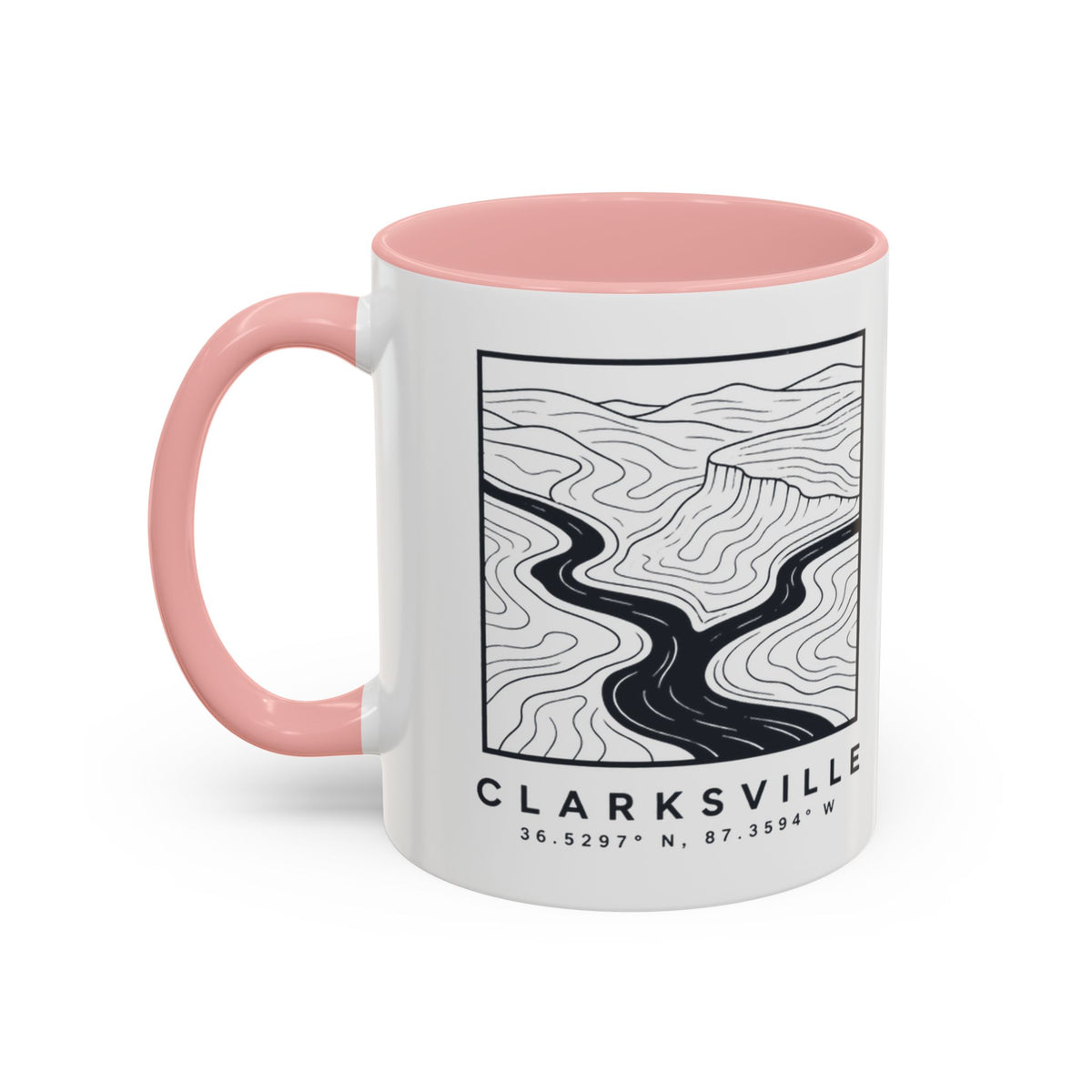Clarksville Topo Map Accent Mug