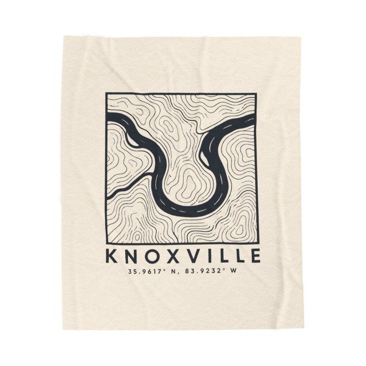 Knoxville Topo Map Blanket