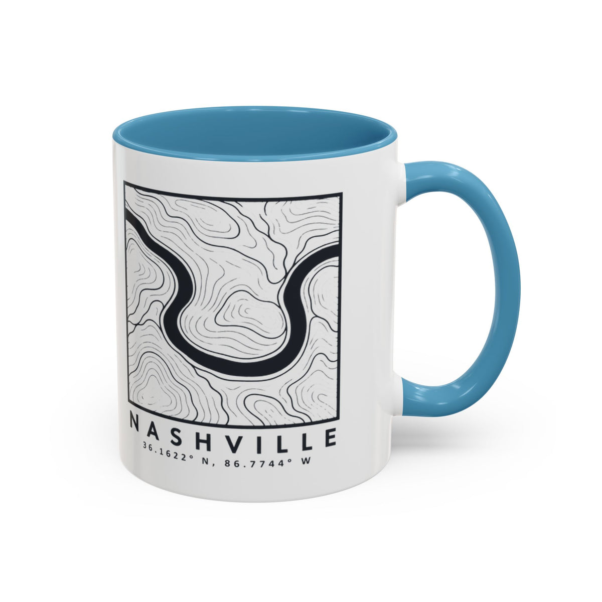 Nashville Topo Map Accent Mug