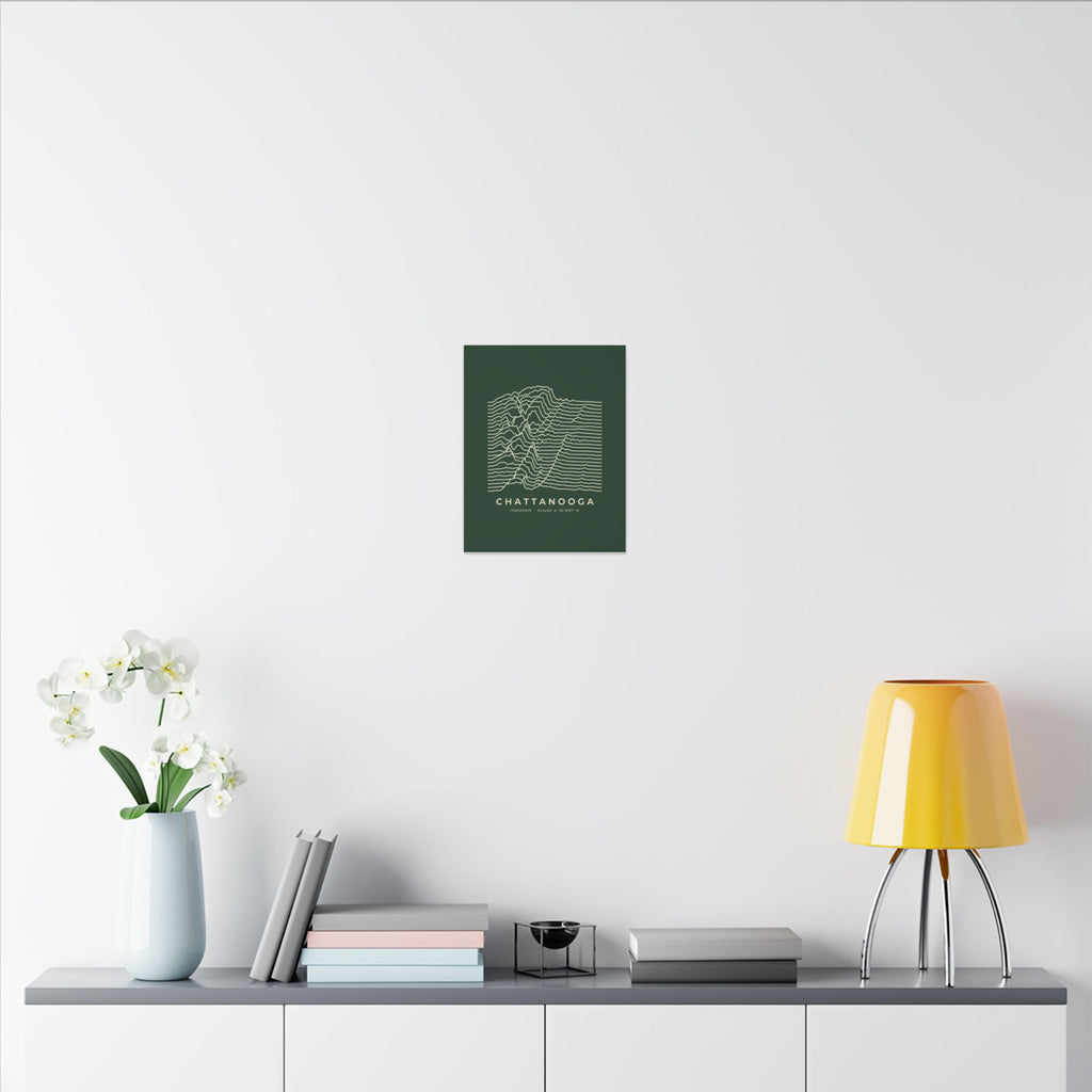 Chattanooga Ridgeline Canvas Print (Forest Green)