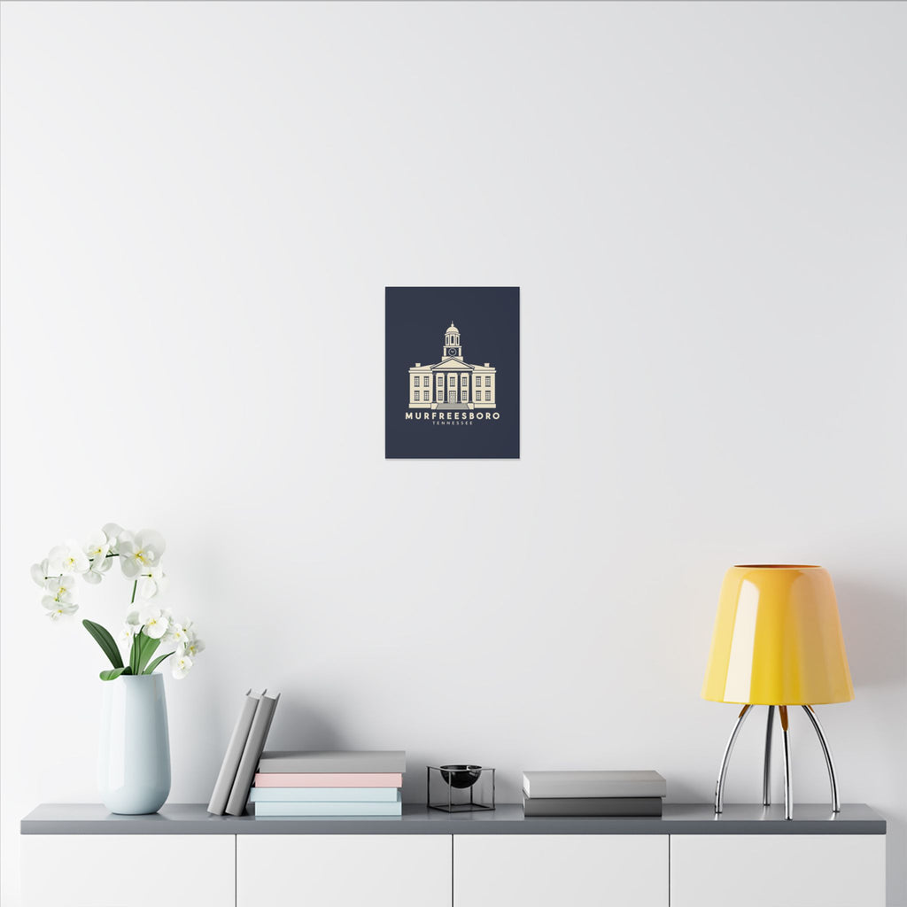 Murfreesboro Rutherford County Courthouse Canvas Print (Navy)