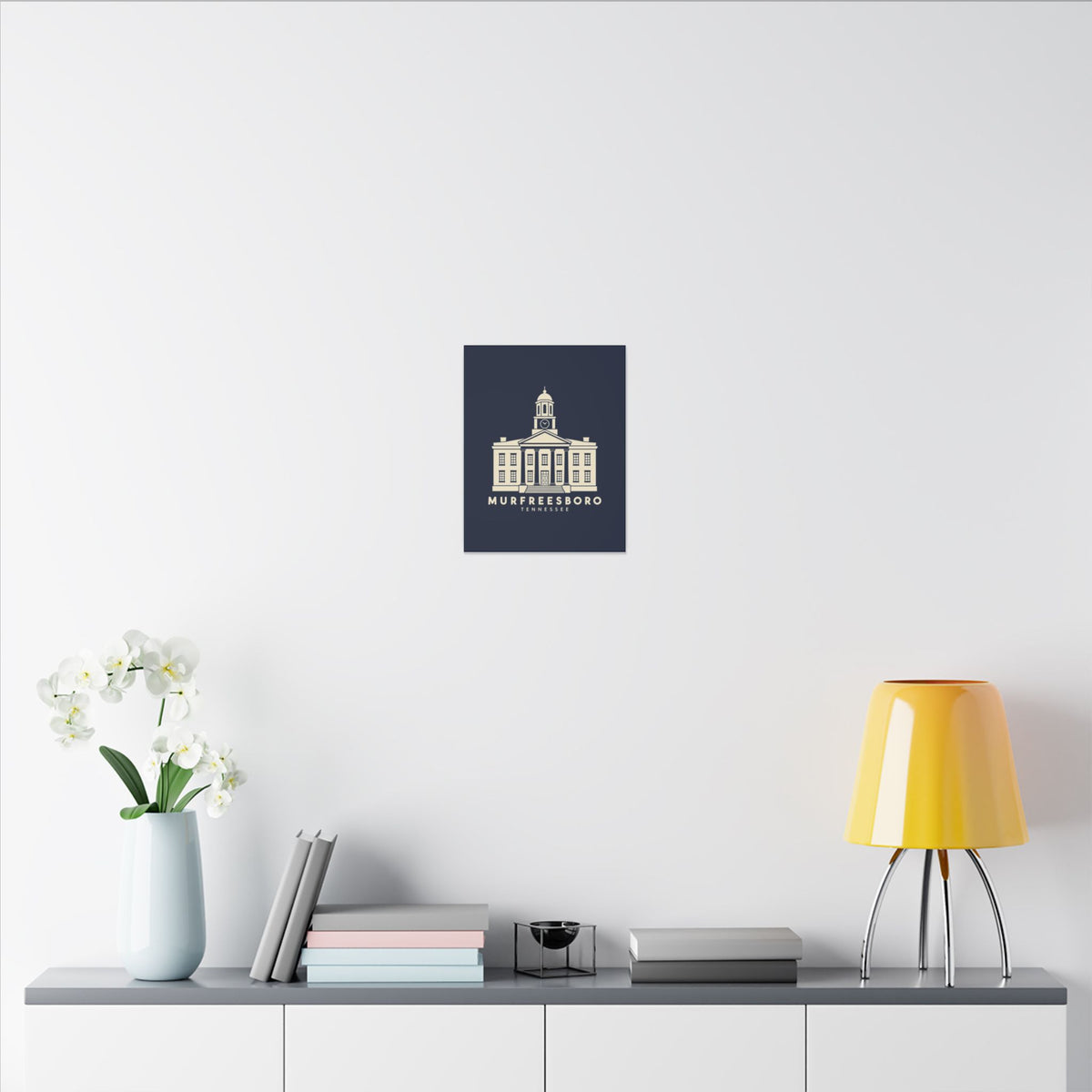 Murfreesboro Rutherford County Courthouse Canvas Print (Navy)