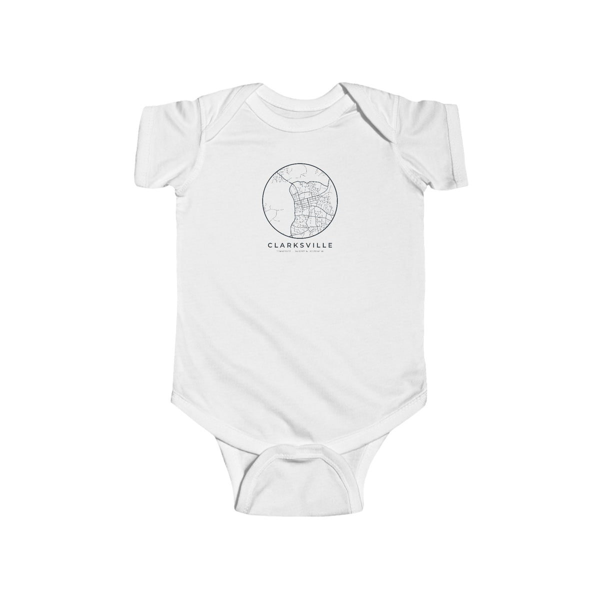 Clarksville Street Map Baby Bodysuit