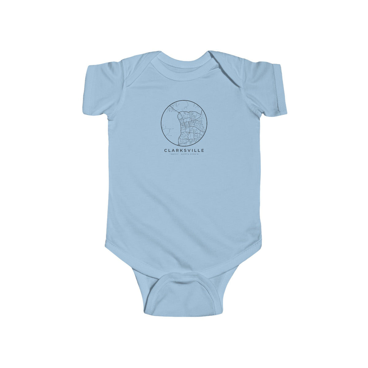 Clarksville Street Map Baby Bodysuit
