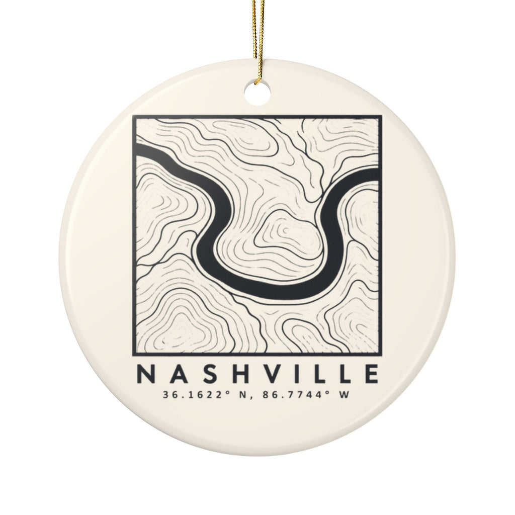 Nashville Topo Map Ornament