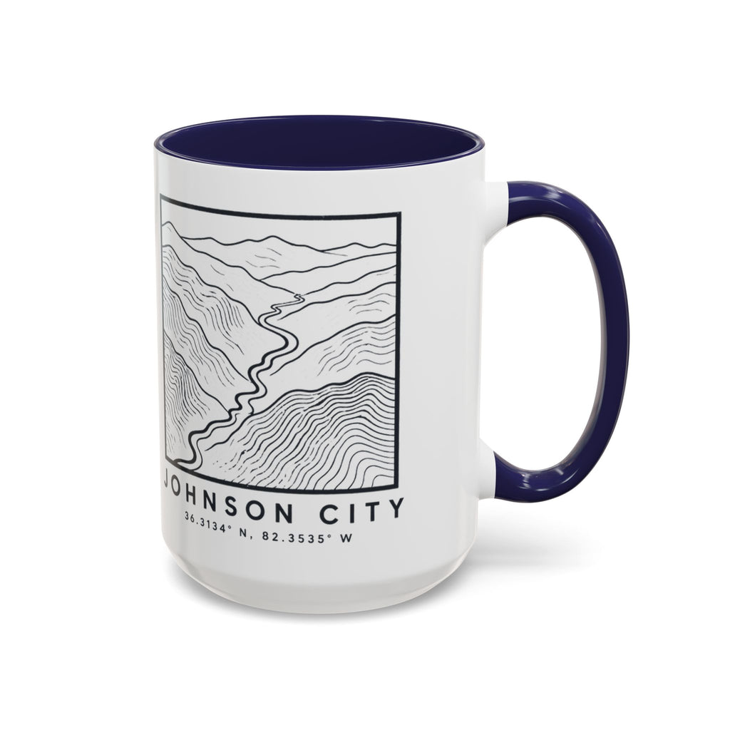 Johnson City Topo Map Accent Mug