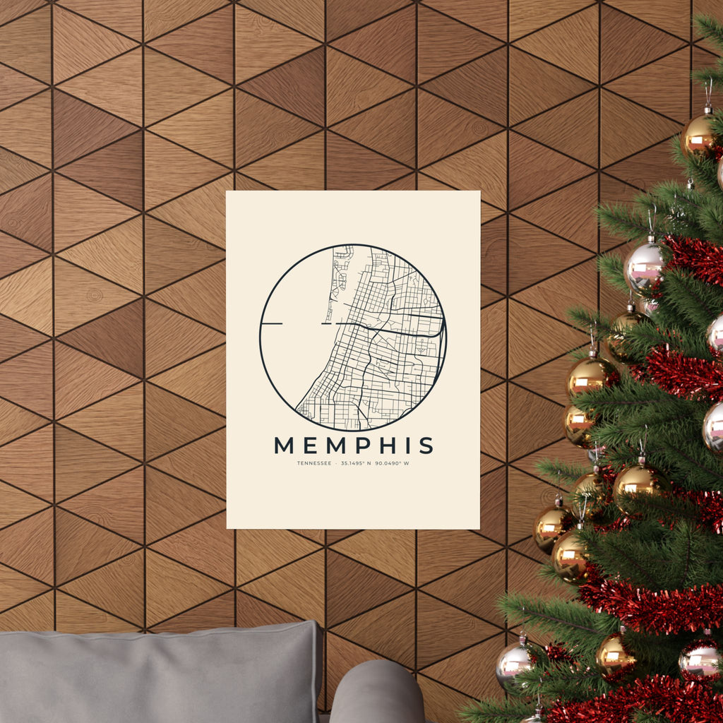 Memphis Street Map Poster