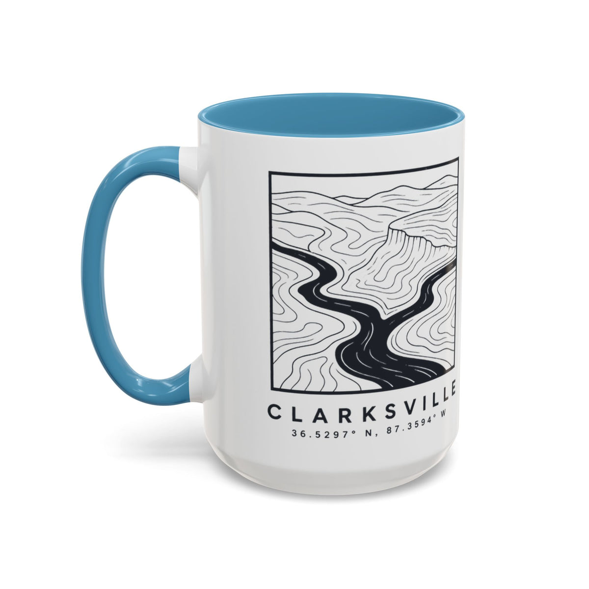 Clarksville Topo Map Accent Mug