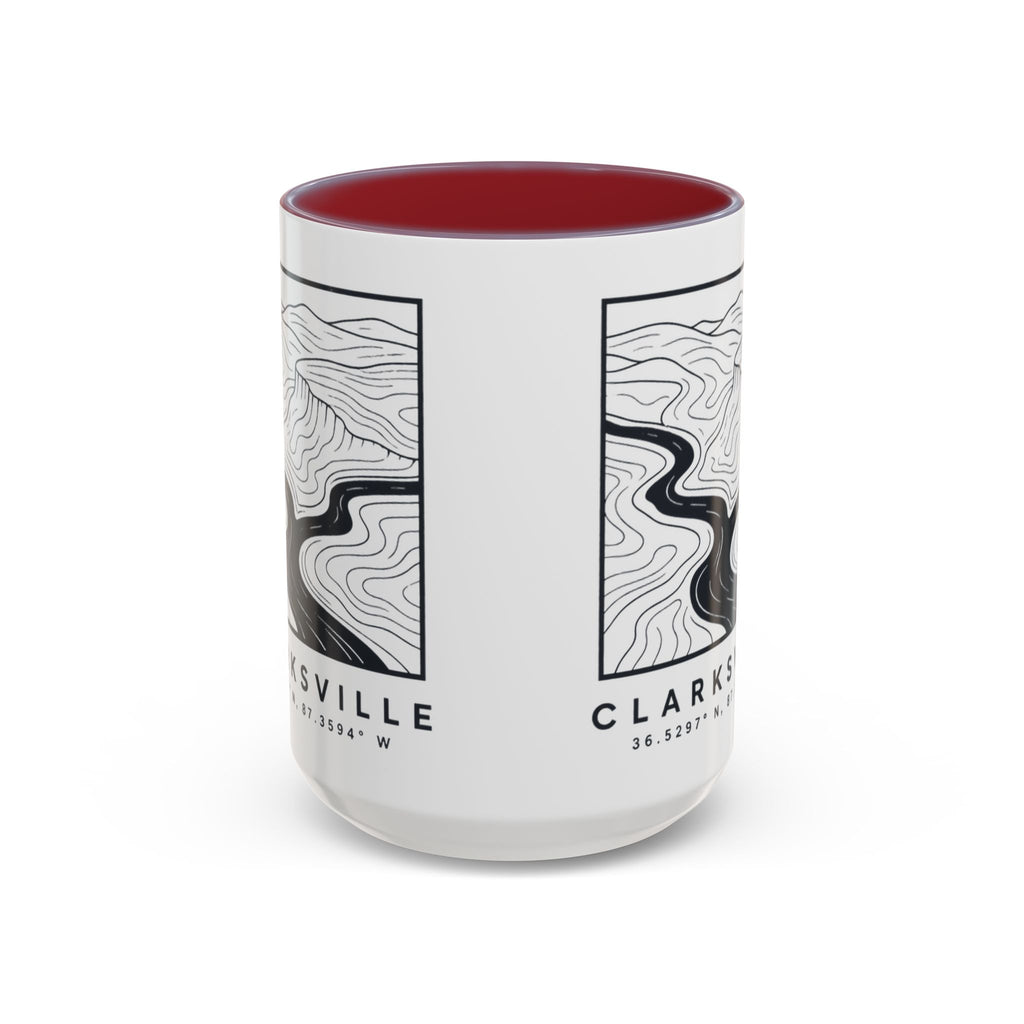 Clarksville Topo Map Accent Mug