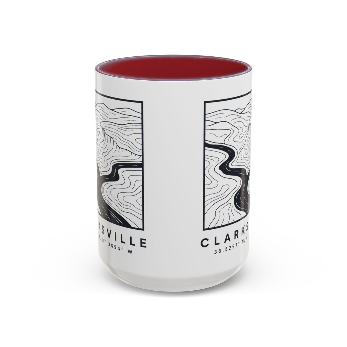 Clarksville Topo Map Accent Mug