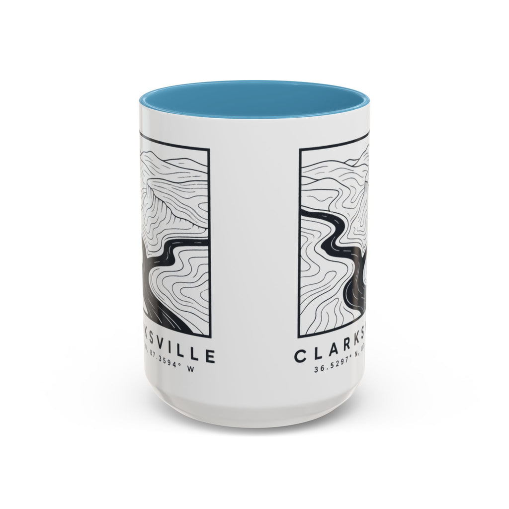 Clarksville Topo Map Accent Mug