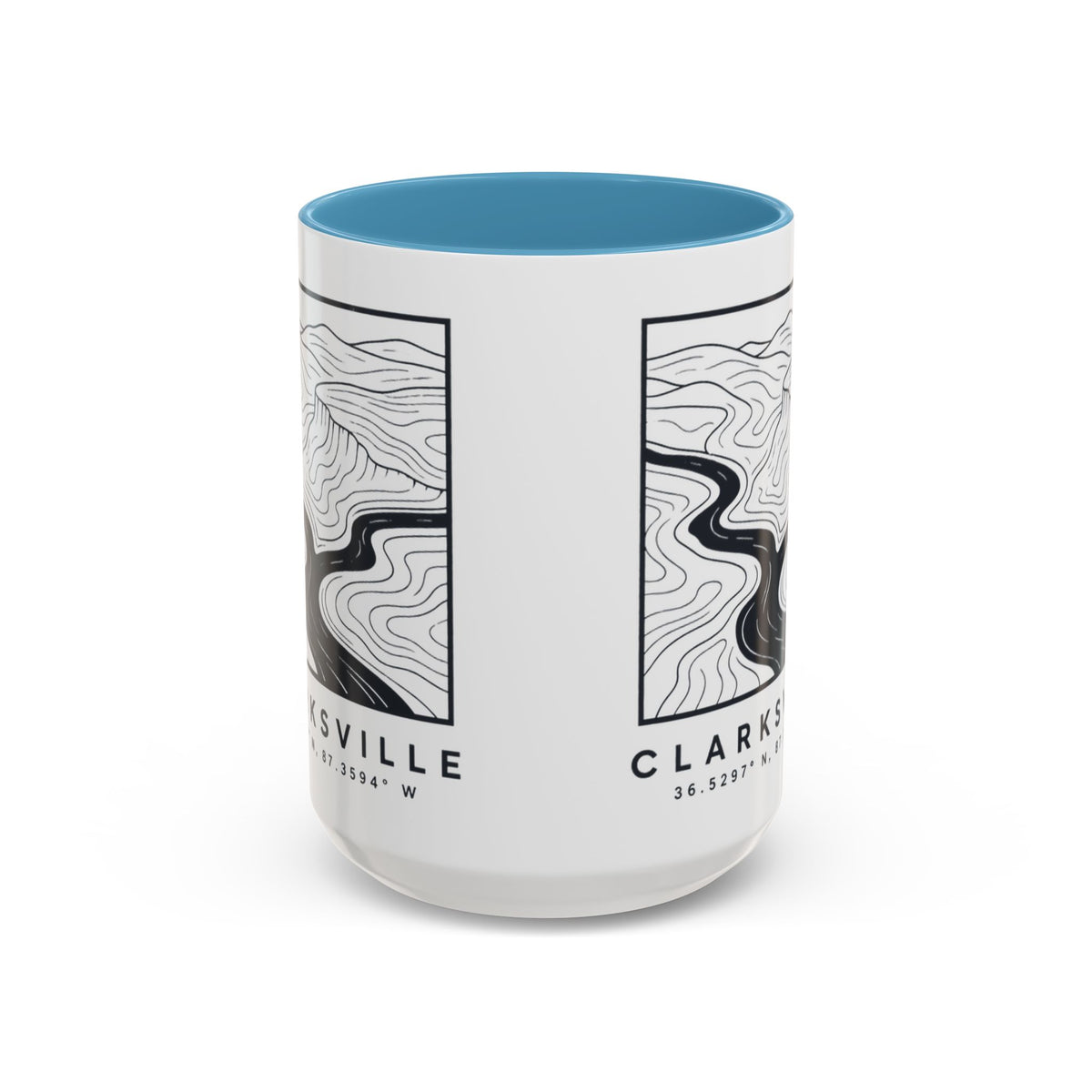 Clarksville Topo Map Accent Mug