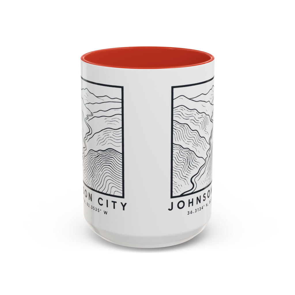 Johnson City Topo Map Accent Mug