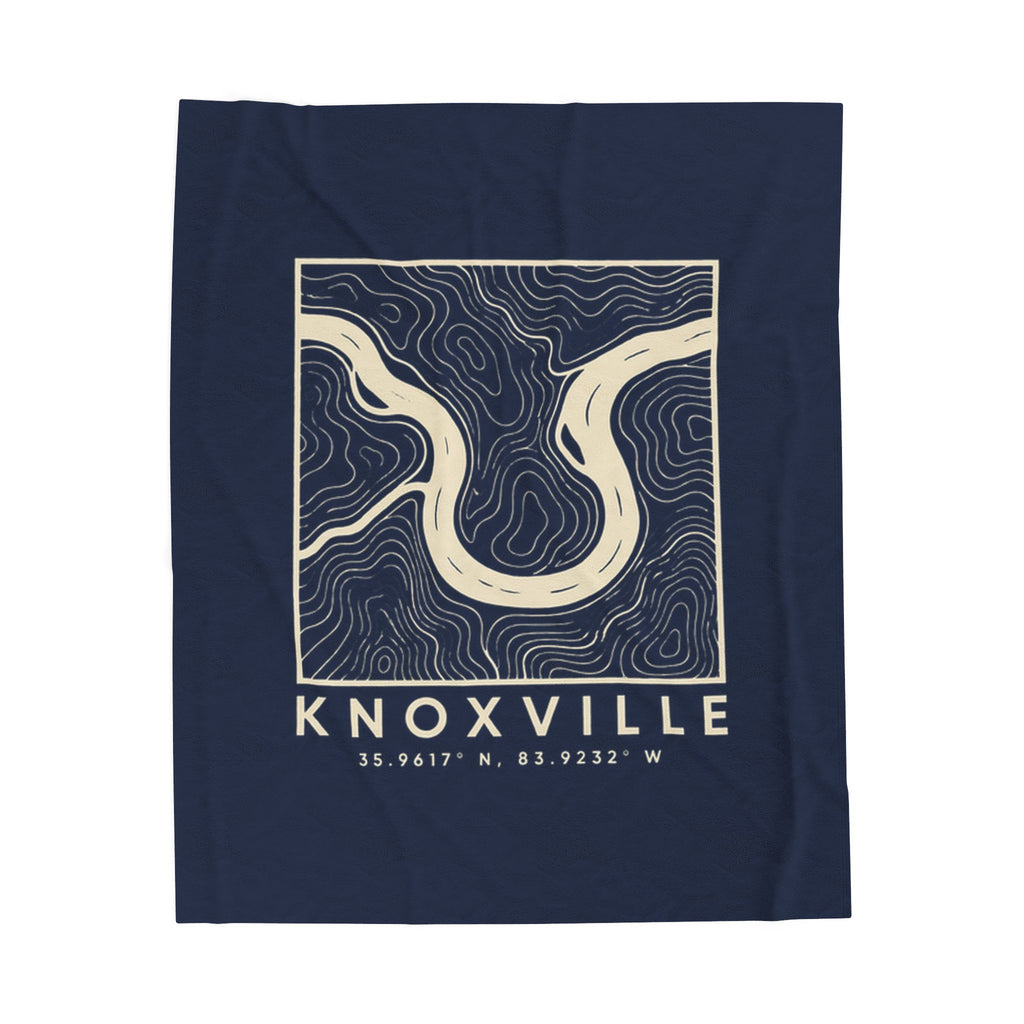 Knoxville Topo Map Blanket (Navy)