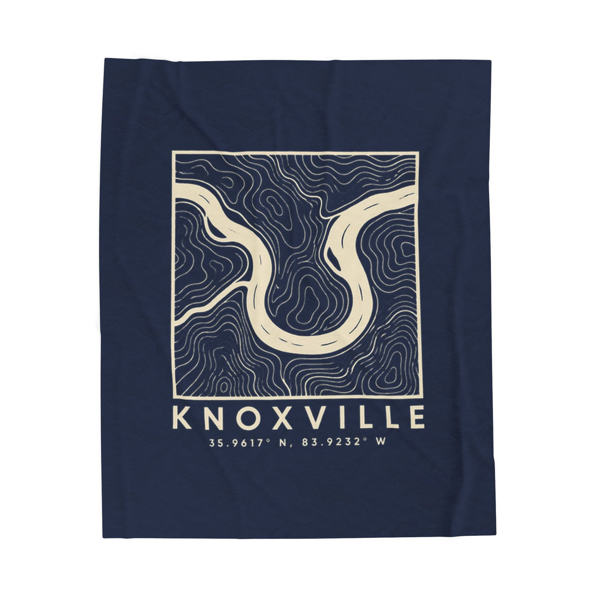 Knoxville Topo Map Blanket (Navy)