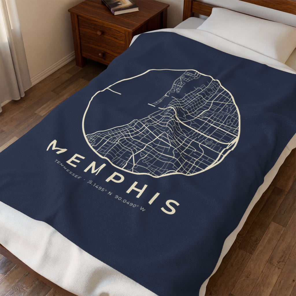Memphis Street Map Blanket (Navy)