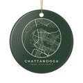 Chattanooga Street Map Ornament (Forest Green)