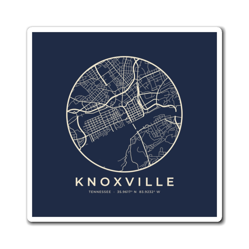 Knoxville Street Map Magnet (Navy)