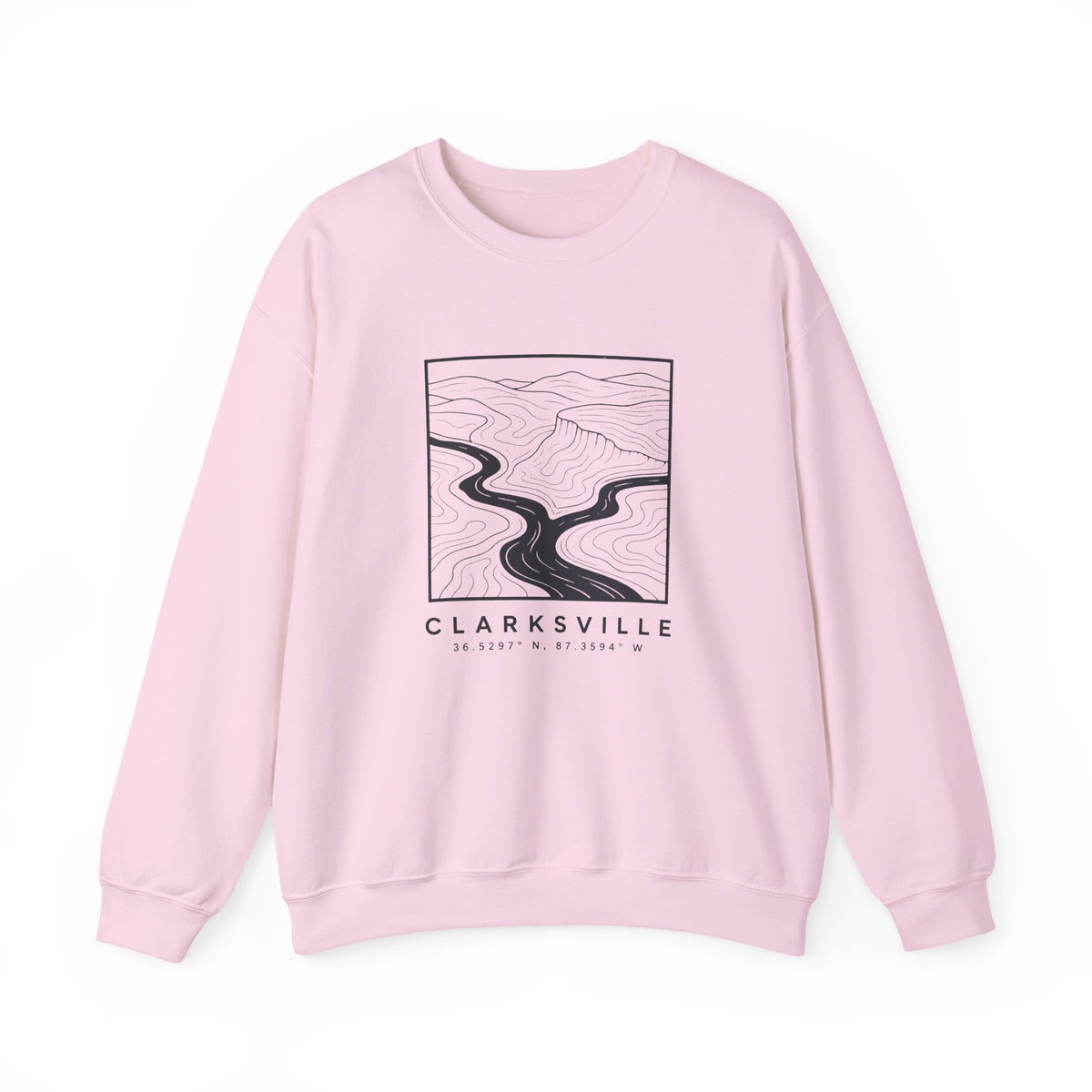 Clarksville Topo Map Crewneck Sweatshirt