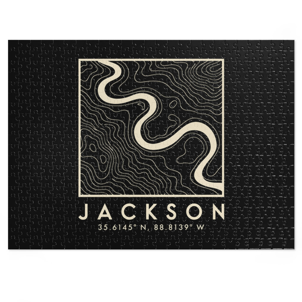 Jackson Topo Map Puzzle (Black)