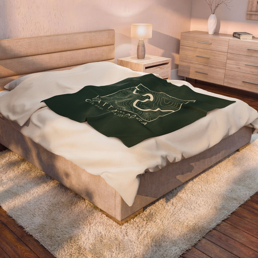 Chattanooga Topo Map Blanket (Forest Green)