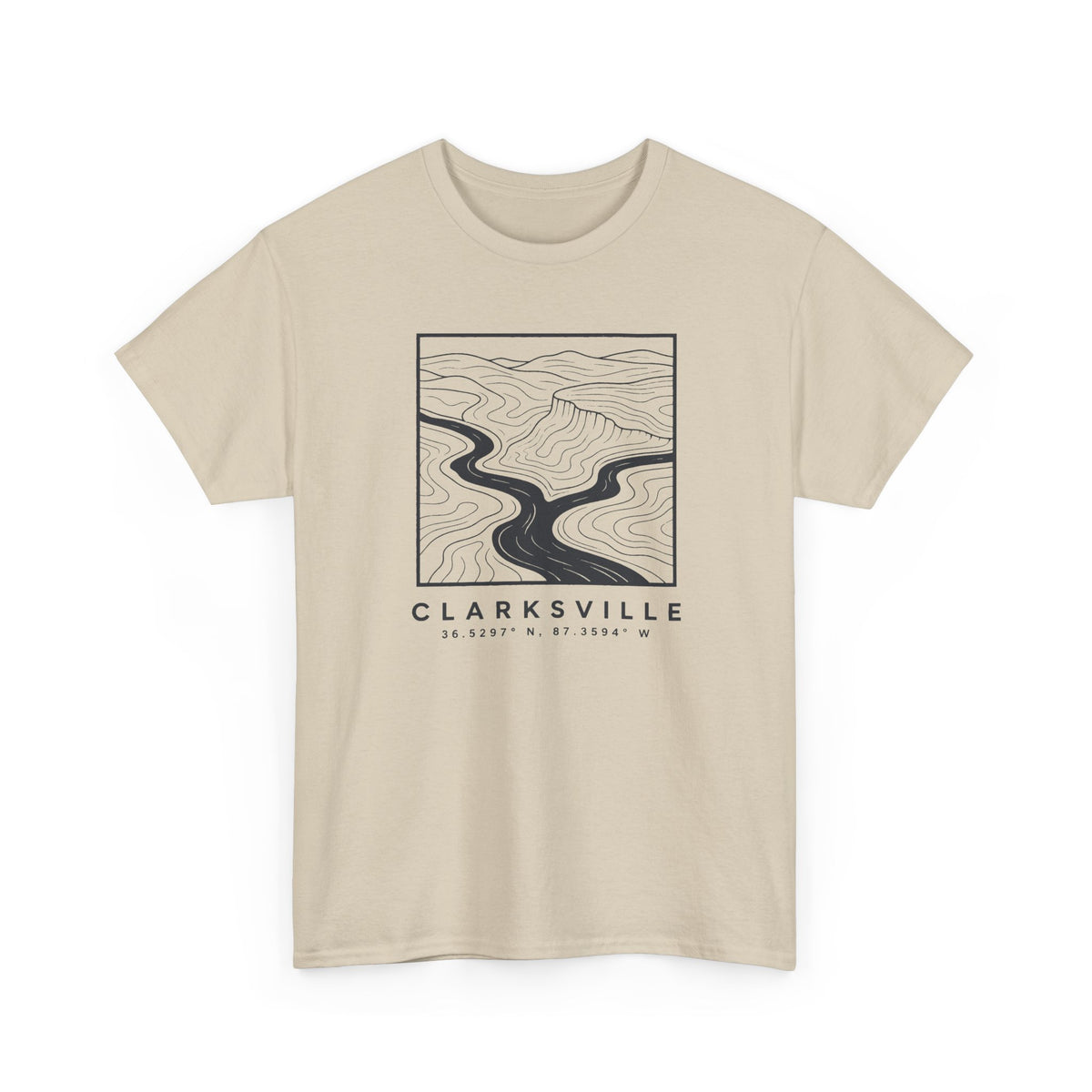 Clarksville Topo Map T-Shirt