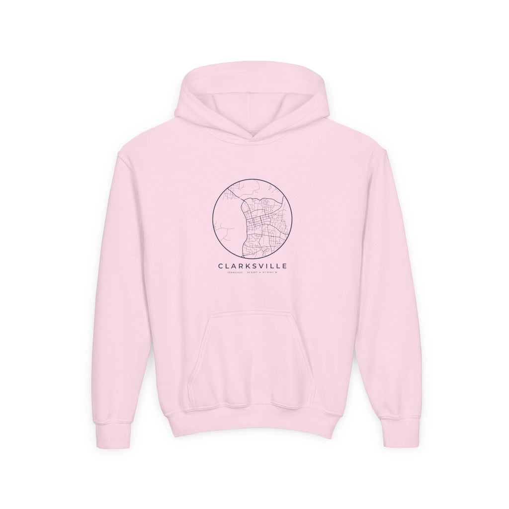 Clarksville Street Map Kids Hoodie