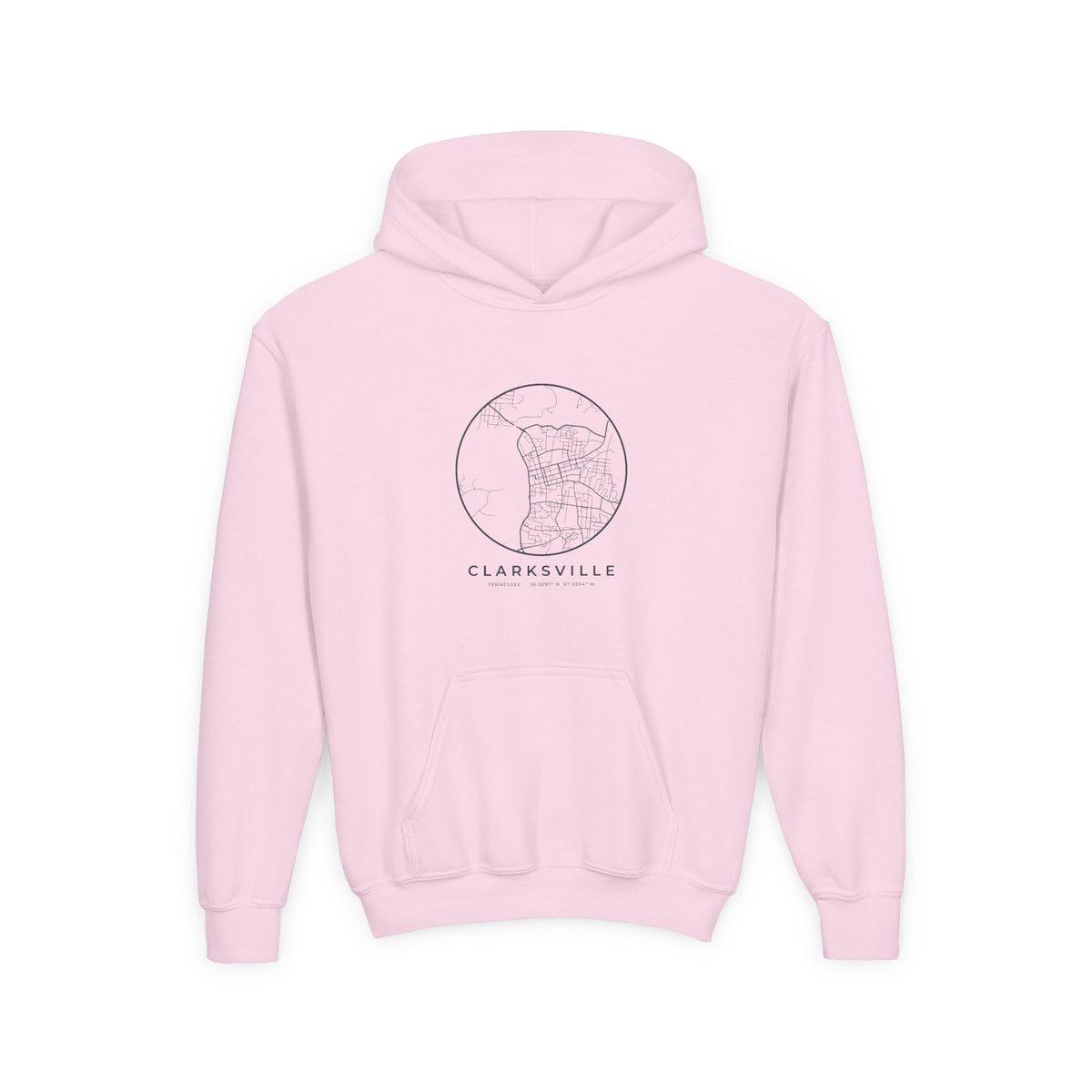 Clarksville Street Map Kids Hoodie