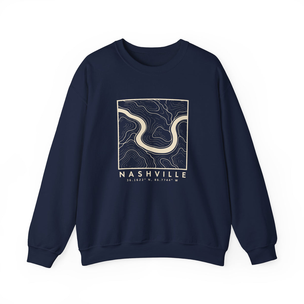 Nashville Topo Map Crewneck Sweatshirt