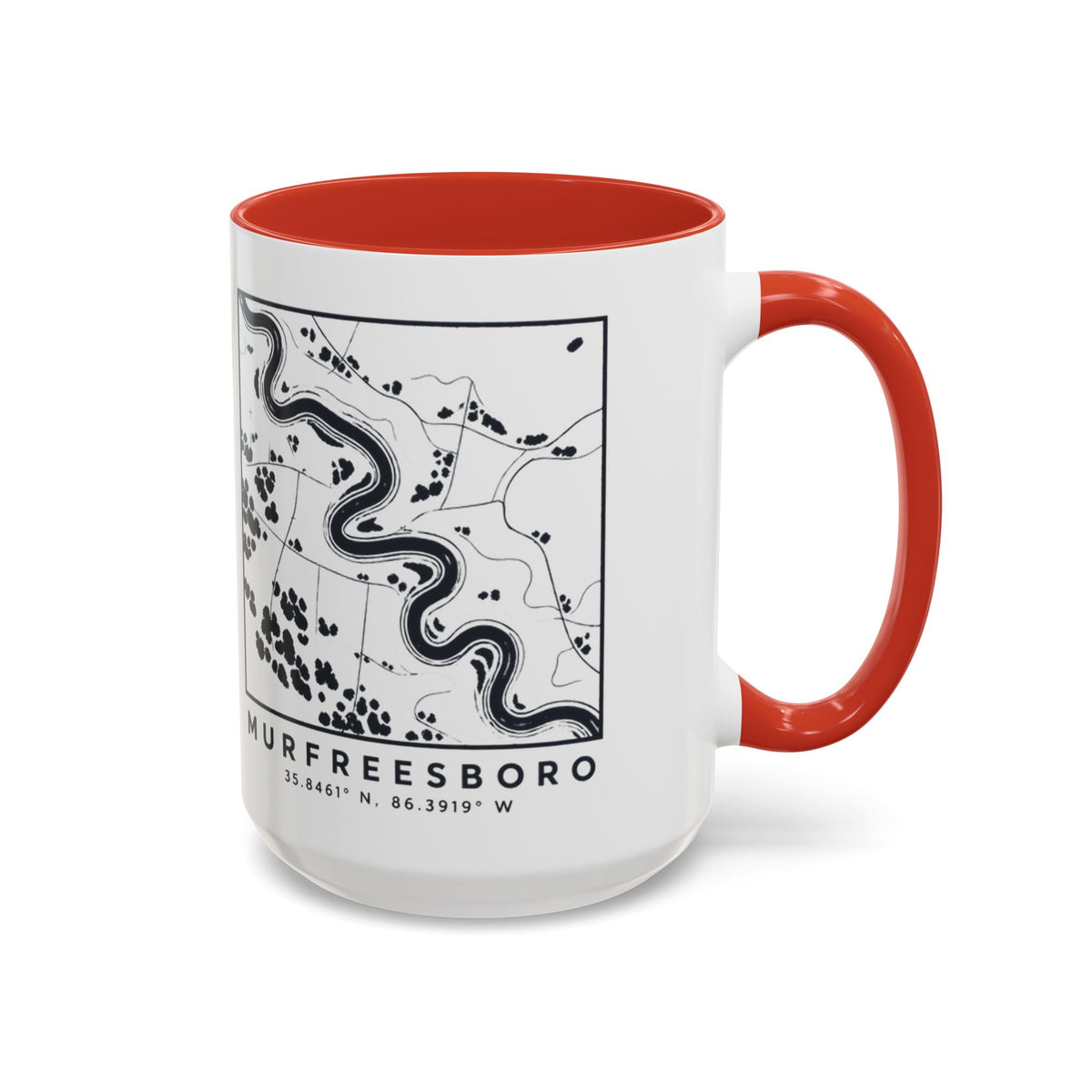 Murfreesboro Topo Map Accent Mug