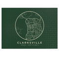 Clarksville Street Map Puzzle (Forest Green)
