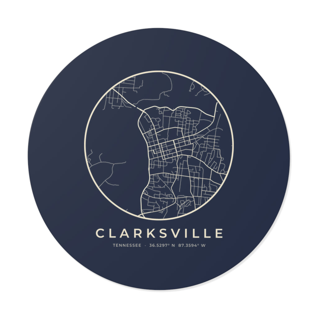 Clarksville Street Map Sticker (Navy)