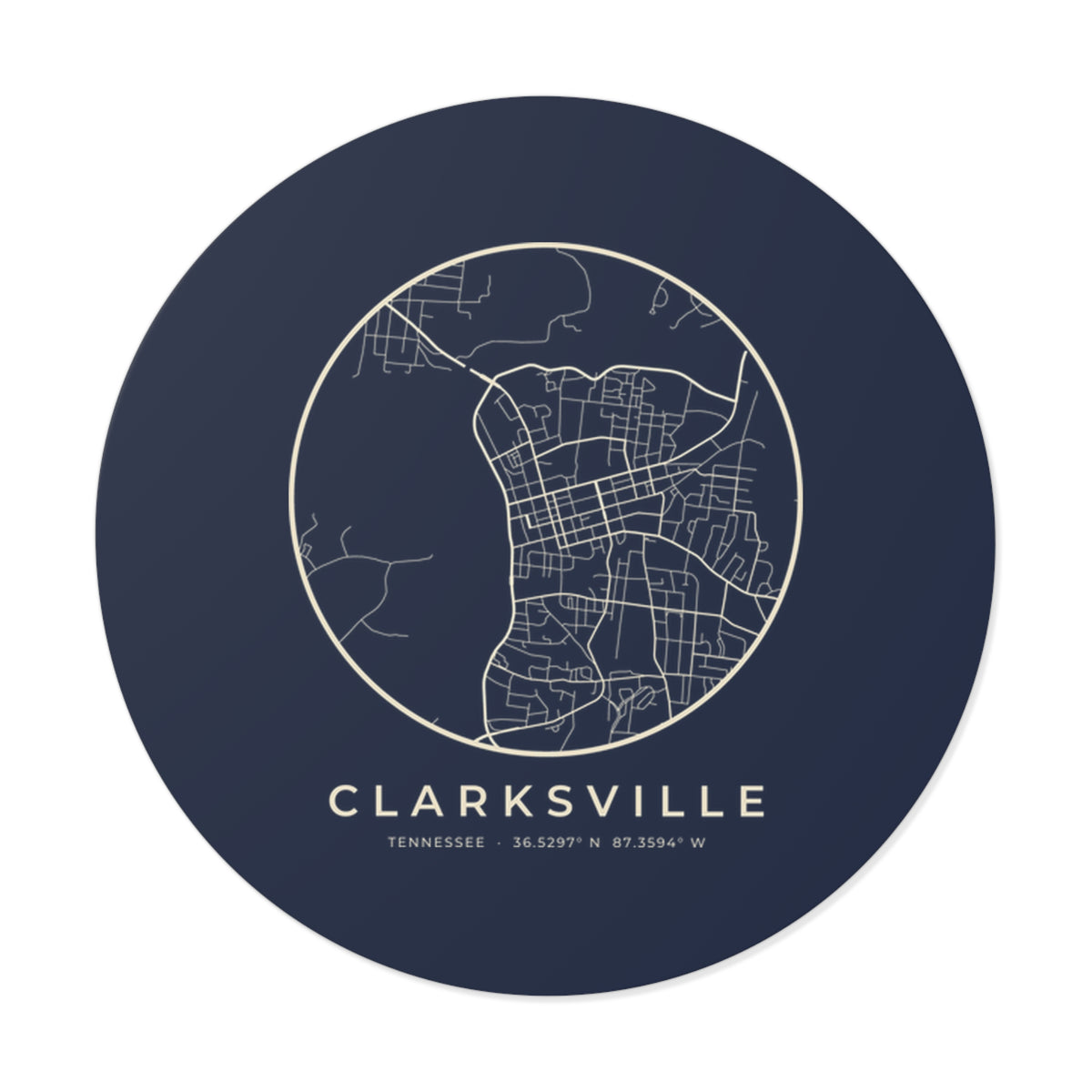 Clarksville Street Map Sticker (Navy)