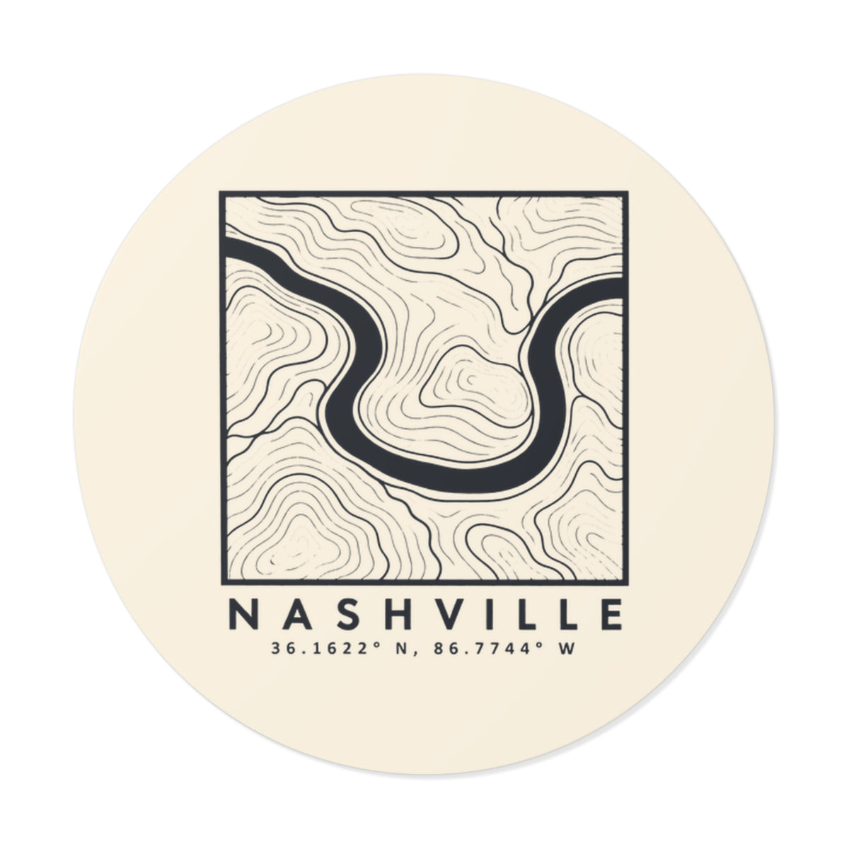 Nashville Topo Map Sticker
