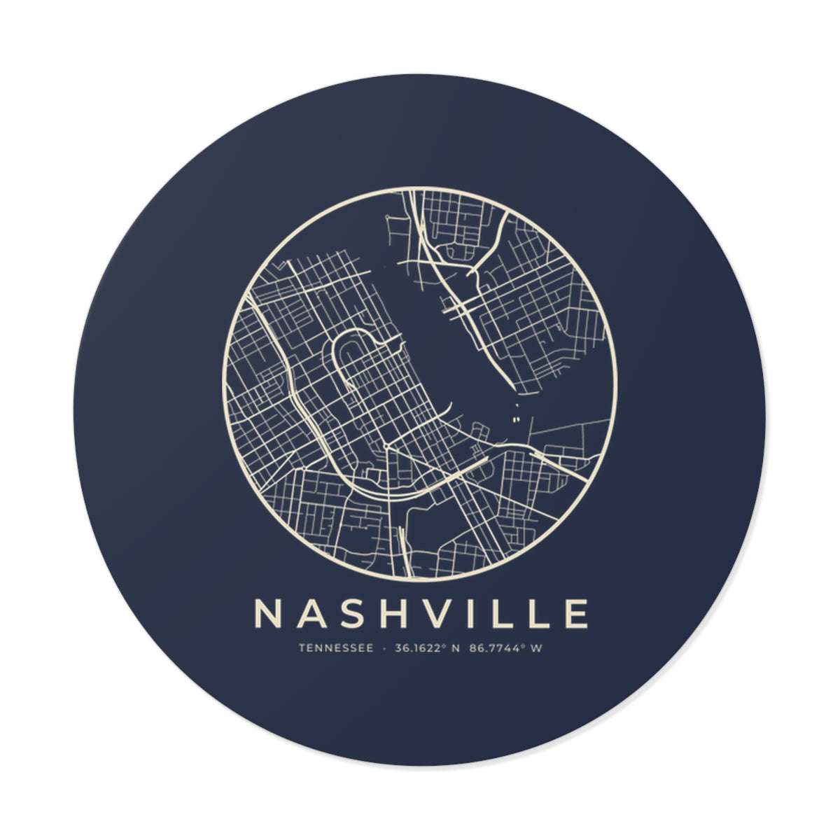 Nashville Street Map Sticker (Navy)