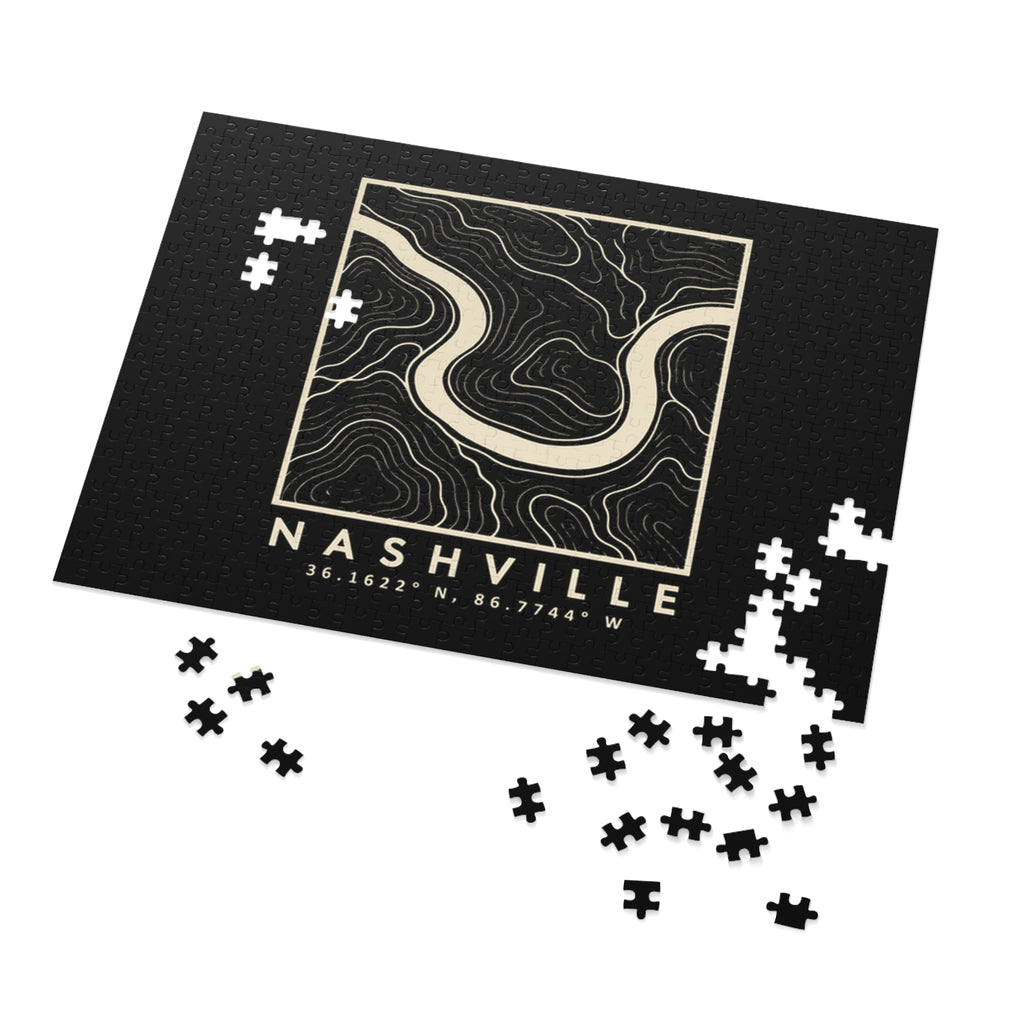 Nashville Topo Map Puzzle (Black)