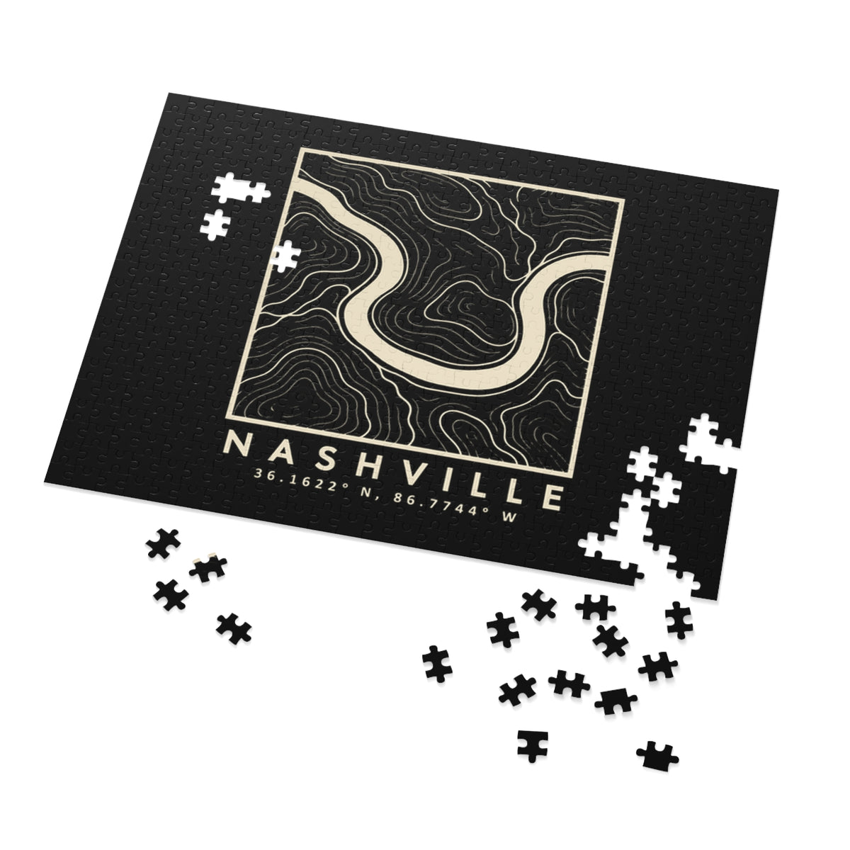 Nashville Topo Map Puzzle (Black)