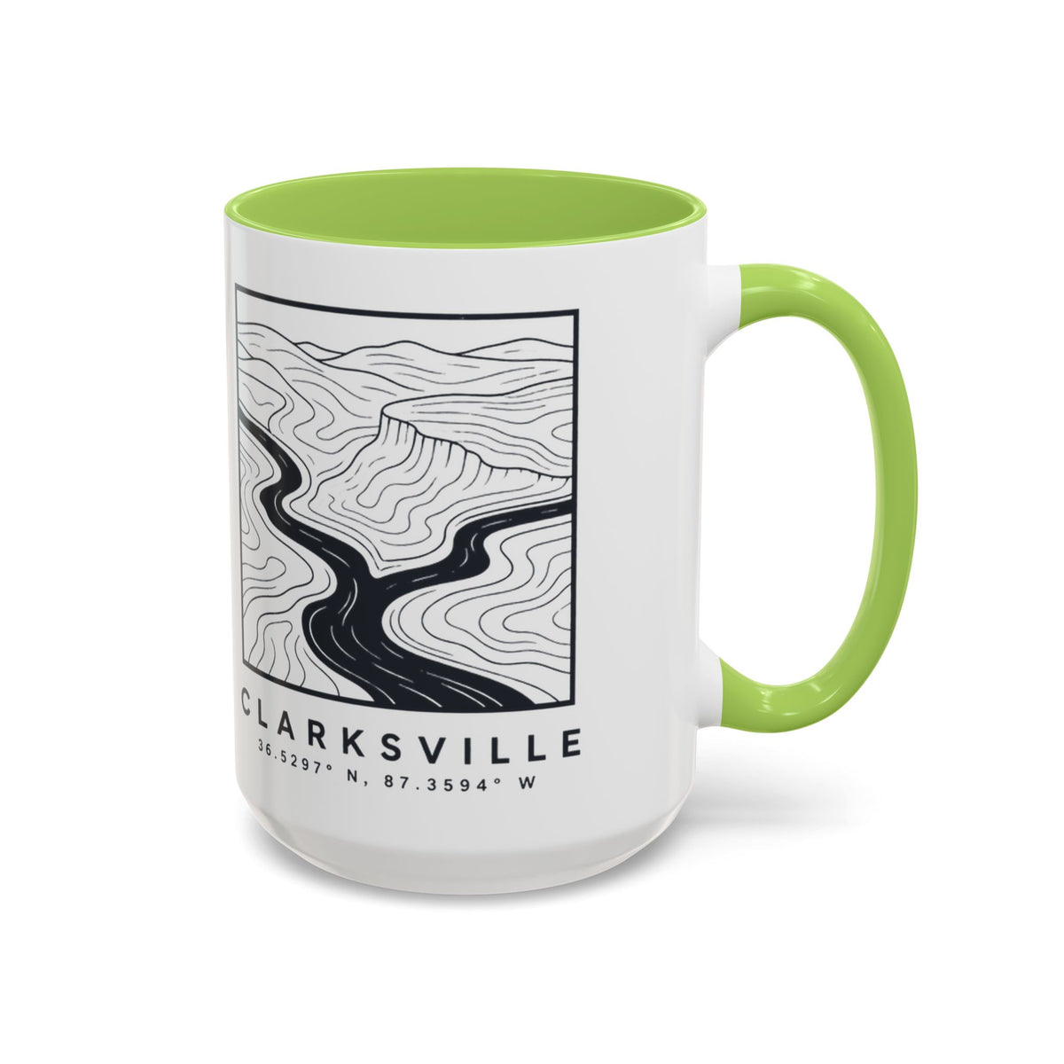 Clarksville Topo Map Accent Mug