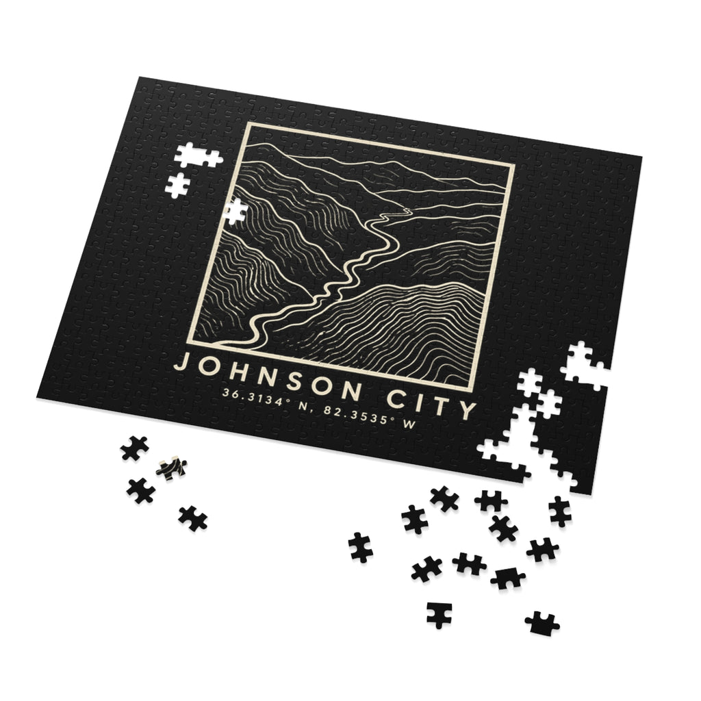 Johnson City Topo Map Puzzle (Black)