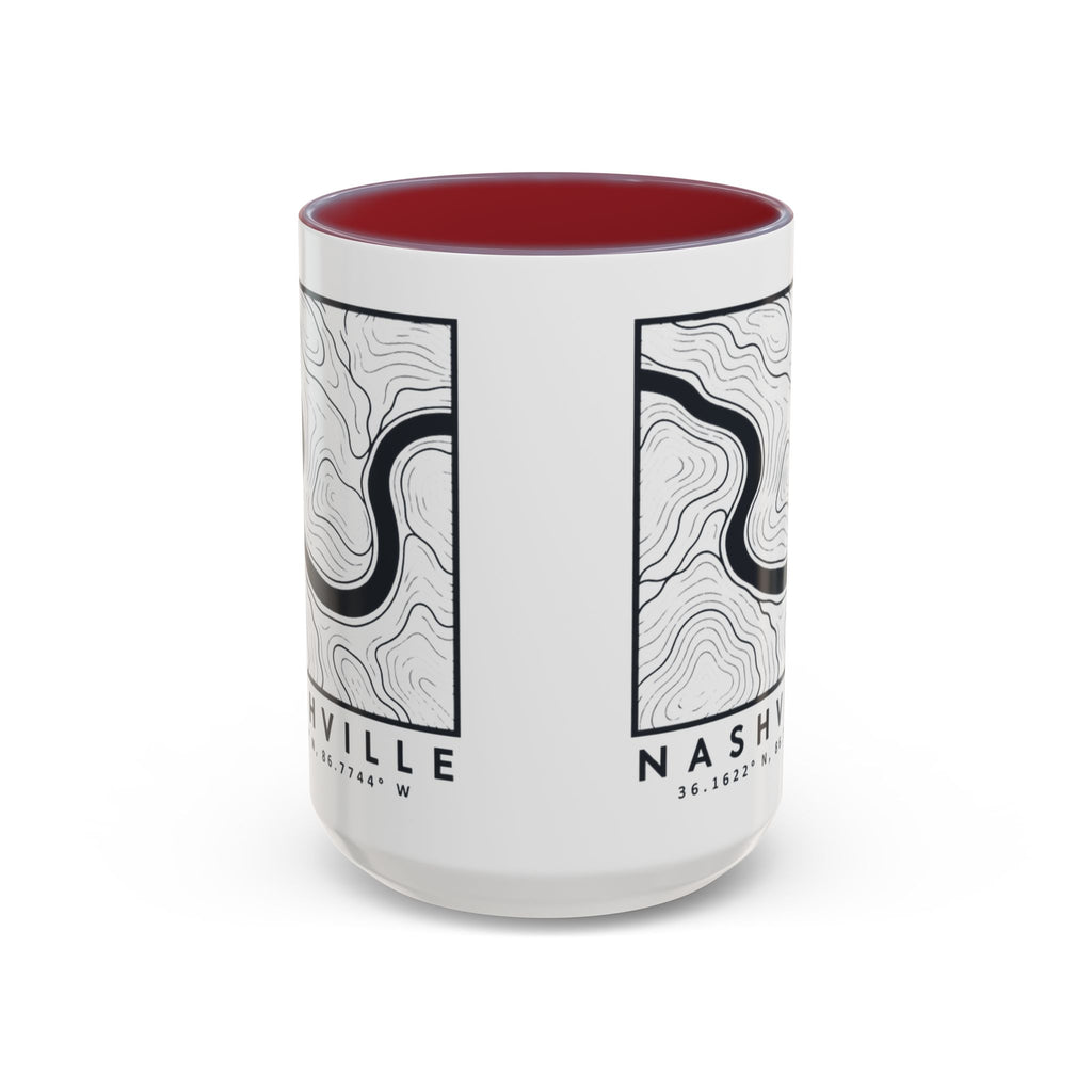 Nashville Topo Map Accent Mug
