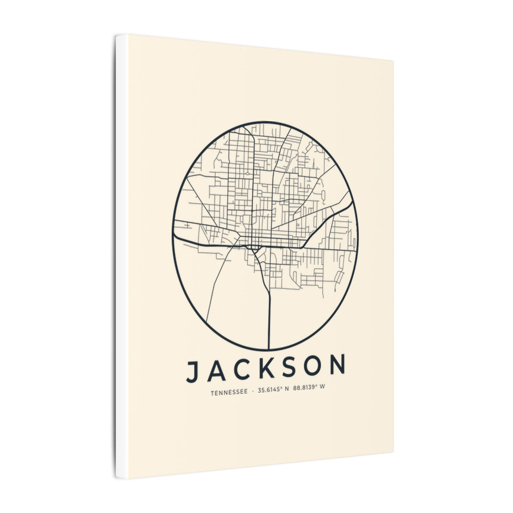 Jackson Street Map Canvas Print